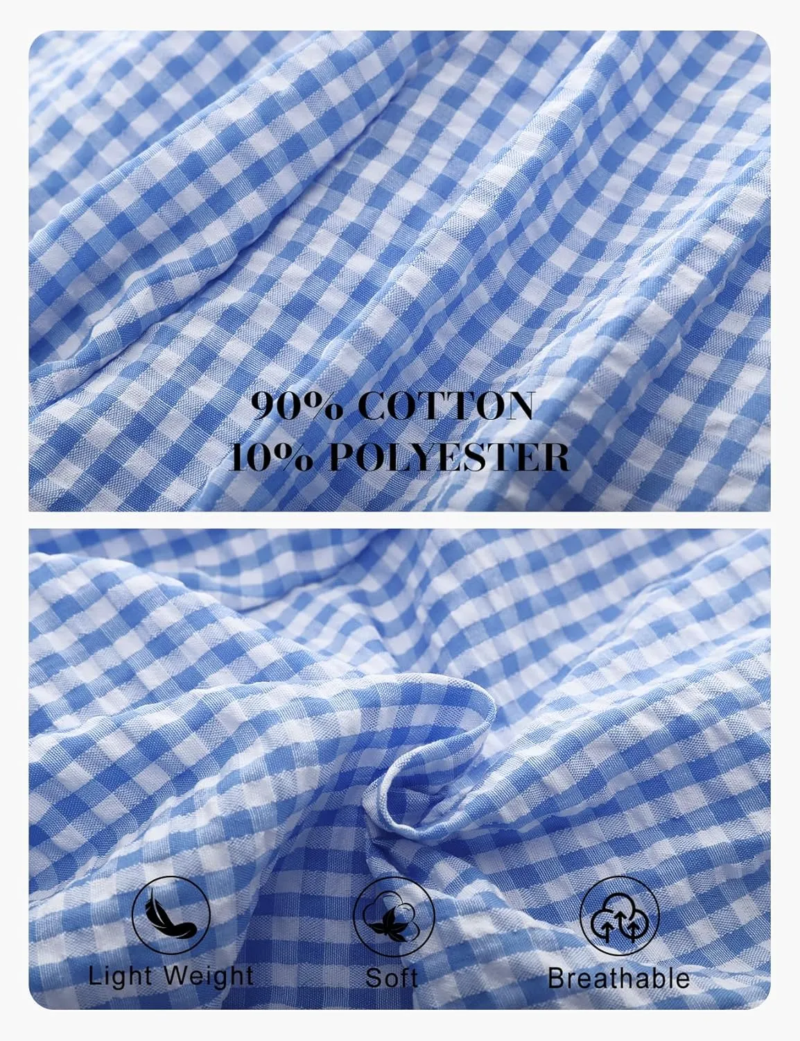 PEHMEA Women's Gingham Lounge Pants with Pockets, Wide Leg Pajama Elastic Waist Casual Loose Fit Checkered Long Trousers