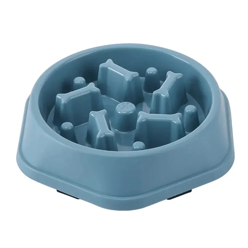Pet Slow Food Bowl - Anti-Choking Feeder Dish for Dogs, PP Plastic Anti-Gulping Feeding Plate