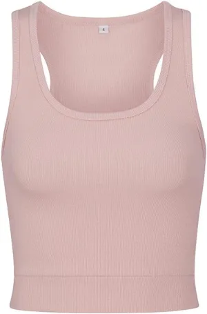 PJ Harlow Women's Bra30 Sporty-Racerback Half Tank with Fitted Band Sport Style Top