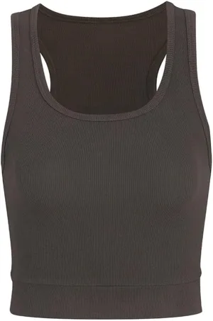PJ Harlow Women's Bra30 Sporty-Racerback Half Tank with Fitted Band Sport Style Top