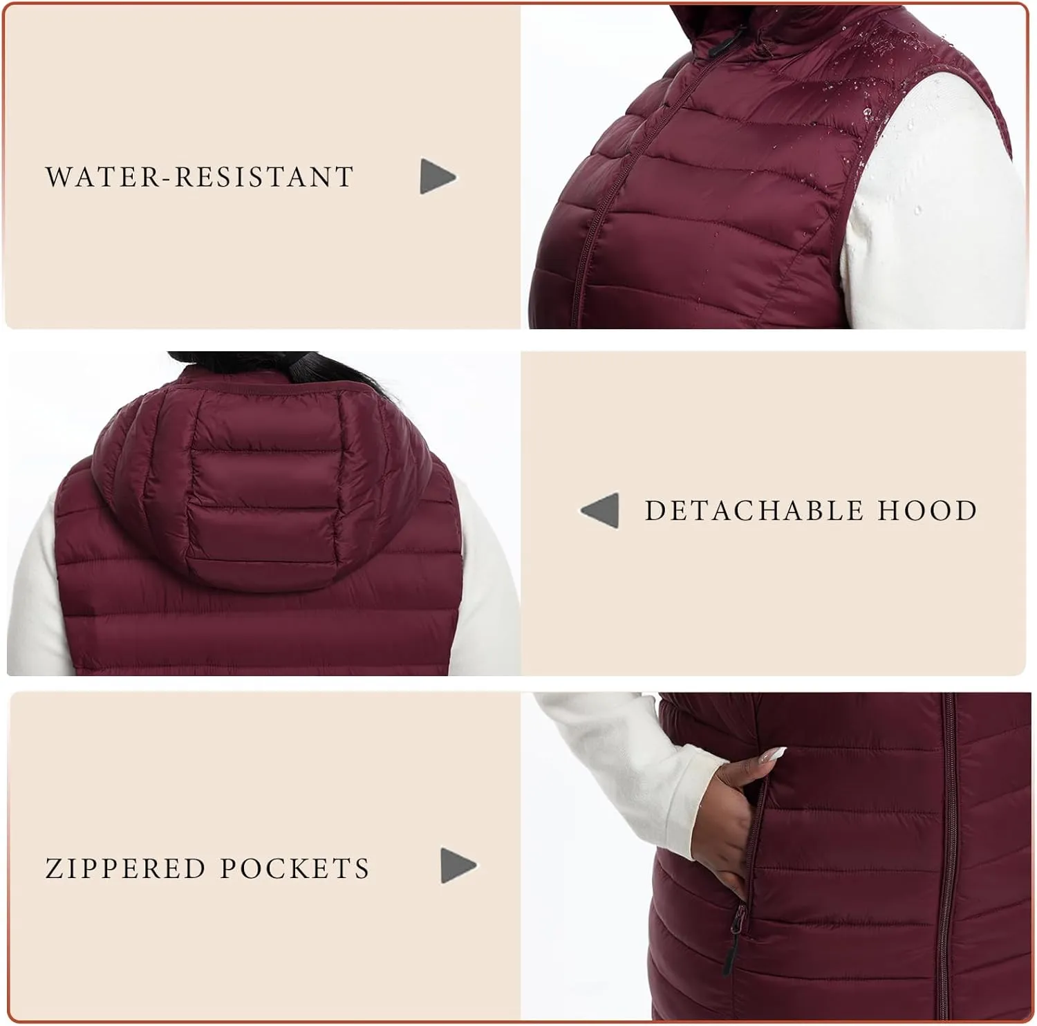 Plus Size Women Puffer Vest 1X-6X Lightweight Packable Quilted Puffy Vest (Exclusively for Plus Size)