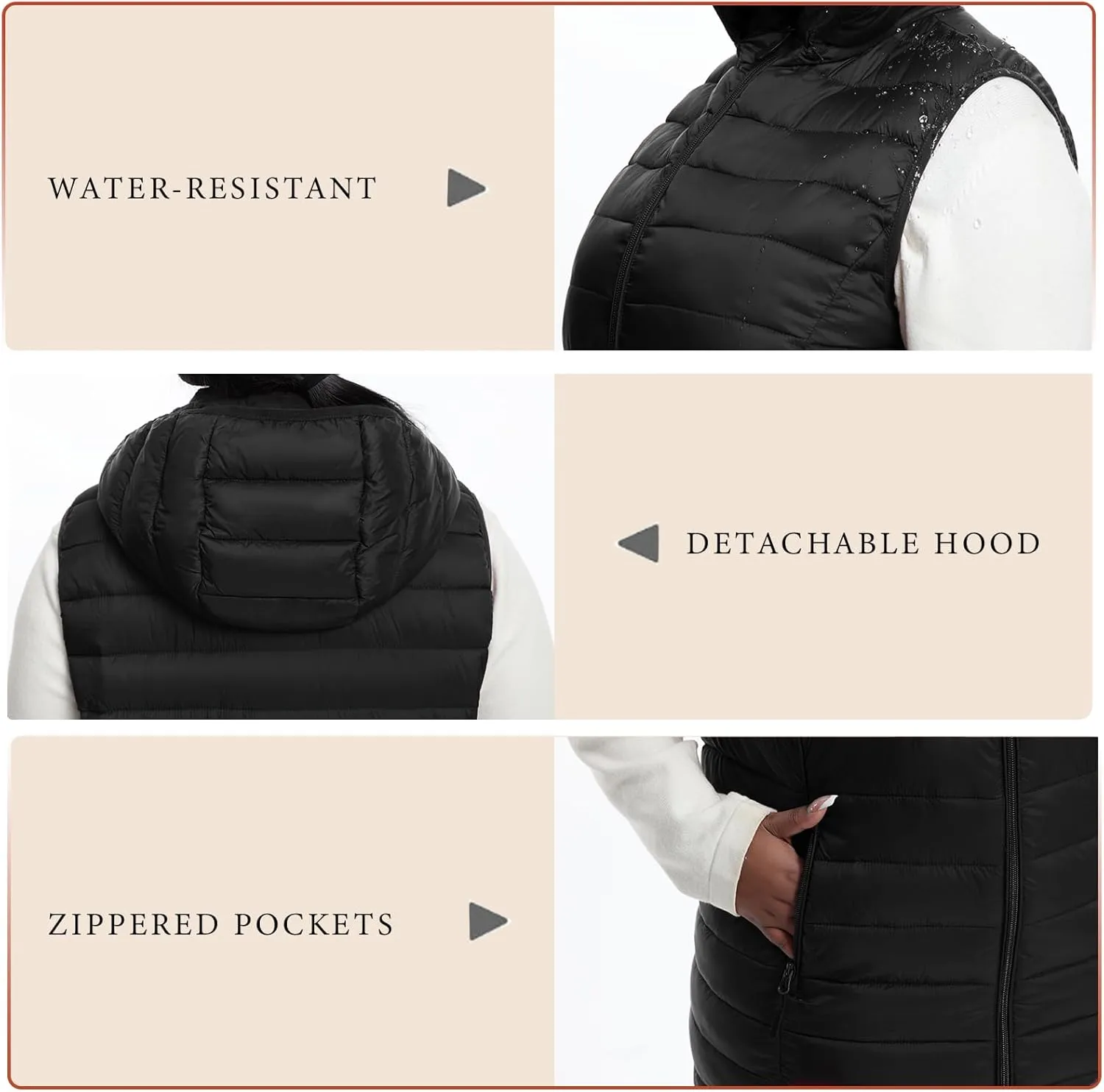 Plus Size Women Puffer Vest 1X-6X Lightweight Packable Quilted Puffy Vest (Exclusively for Plus Size)