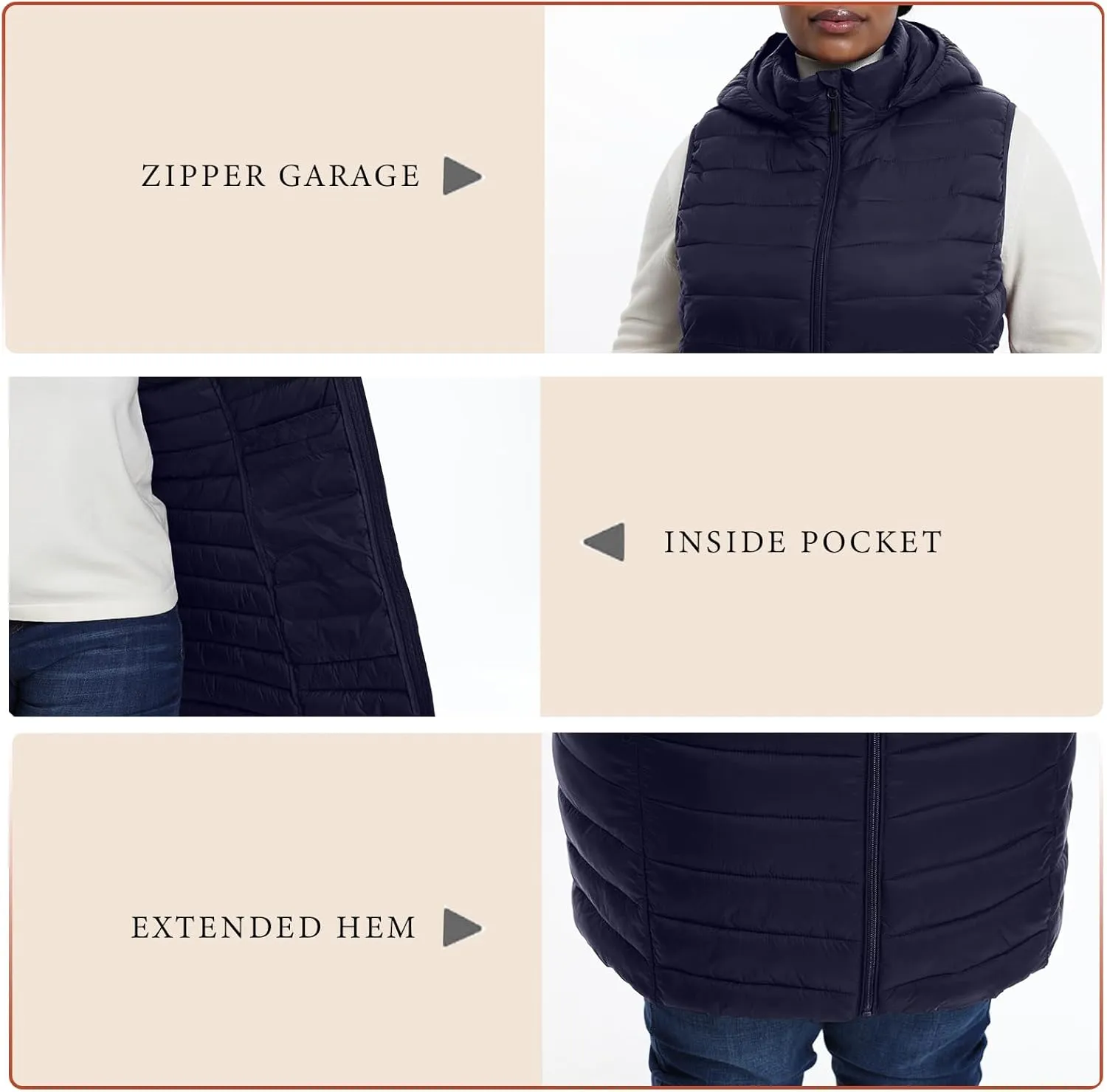 Plus Size Women Puffer Vest 1X-6X Lightweight Packable Quilted Puffy Vest (Exclusively for Plus Size)