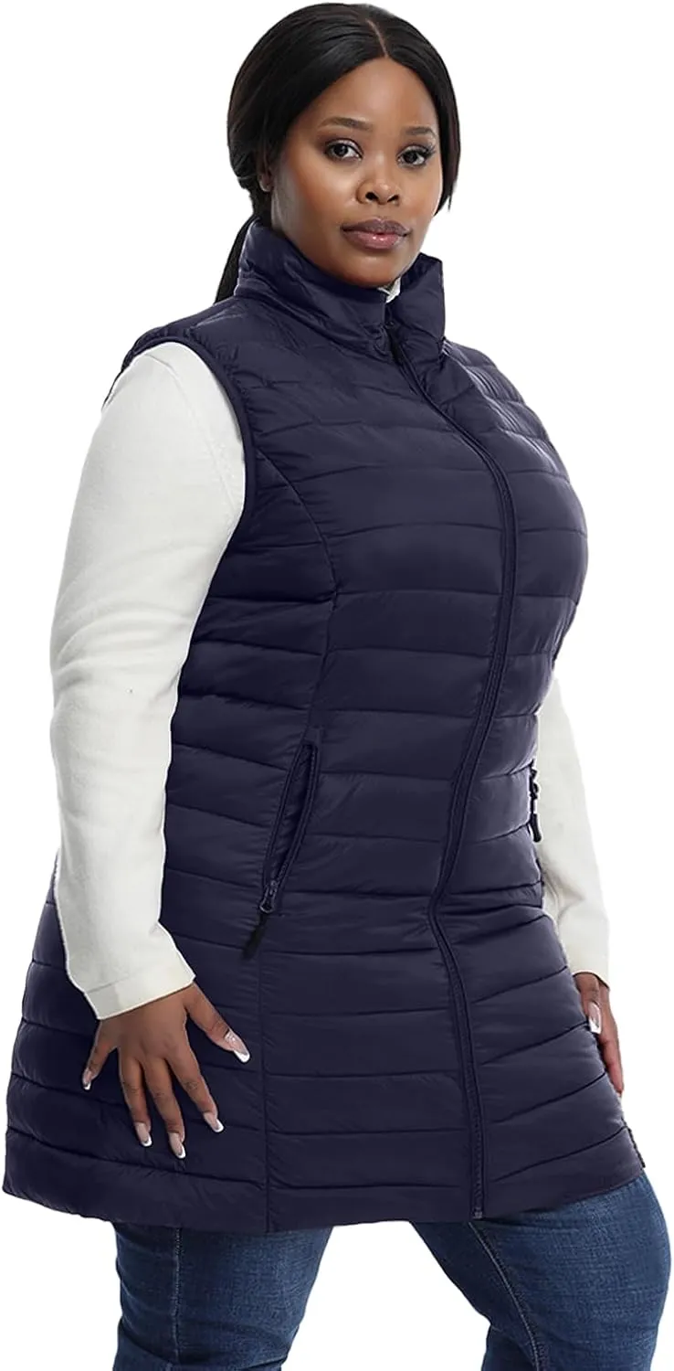 Plus Size Women Puffer Vest 1X-6X Lightweight Packable Quilted Puffy Vest (Exclusively for Plus Size)