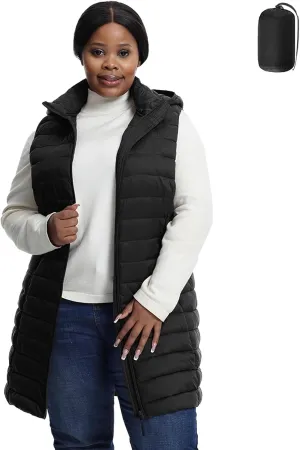 Plus Size Women Puffer Vest 1X-6X Lightweight Packable Quilted Puffy Vest (Exclusively for Plus Size)