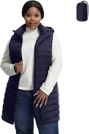 Plus Size Women Puffer Vest 1X-6X Lightweight Packable Quilted Puffy Vest (Exclusively for Plus Size)