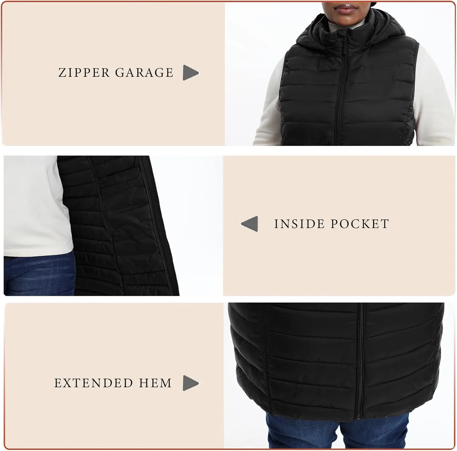Plus Size Women Puffer Vest 1X-6X Lightweight Packable Quilted Puffy Vest (Exclusively for Plus Size)