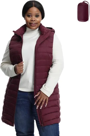 Plus Size Women Puffer Vest 1X-6X Lightweight Packable Quilted Puffy Vest (Exclusively for Plus Size)