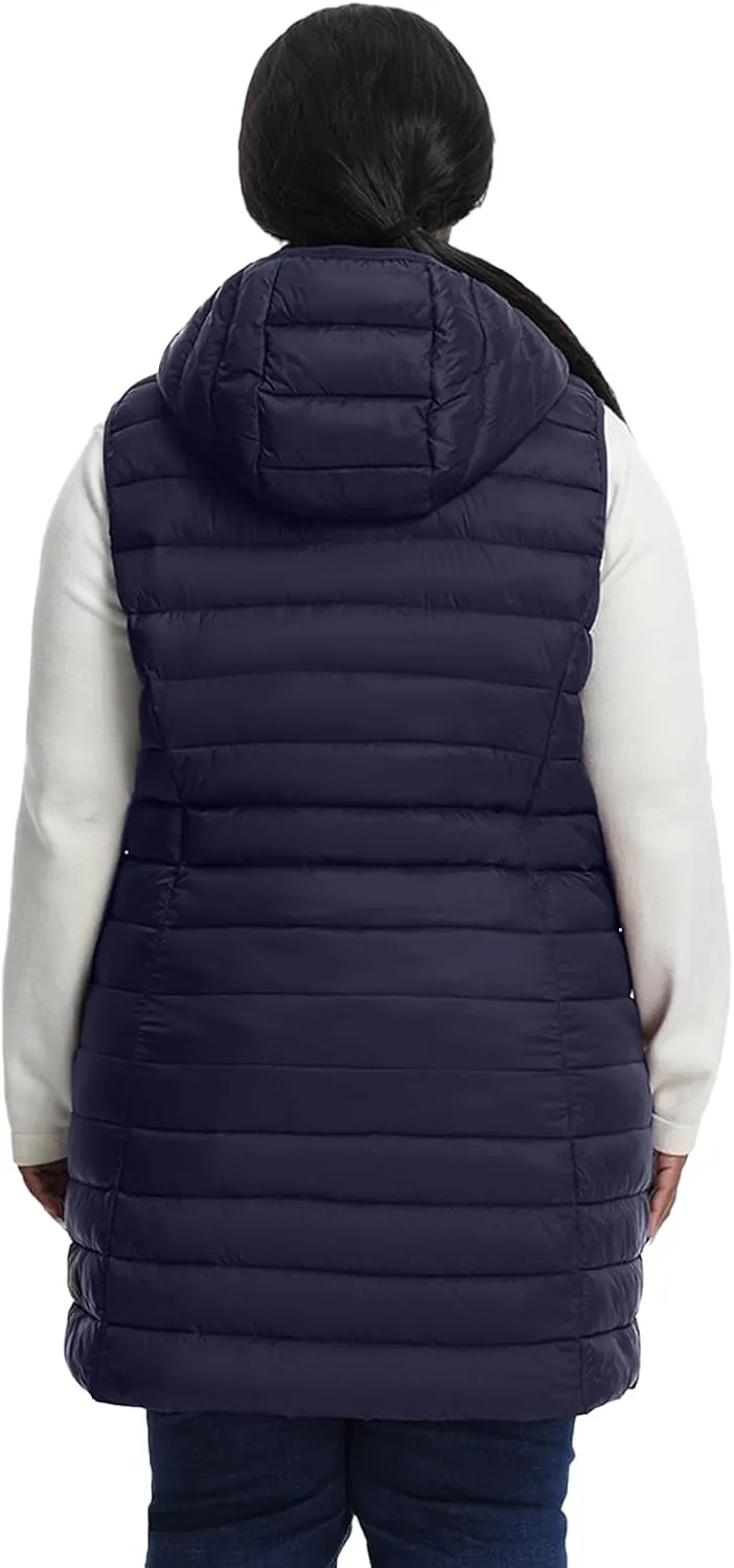 Plus Size Women Puffer Vest 1X-6X Lightweight Packable Quilted Puffy Vest (Exclusively for Plus Size)
