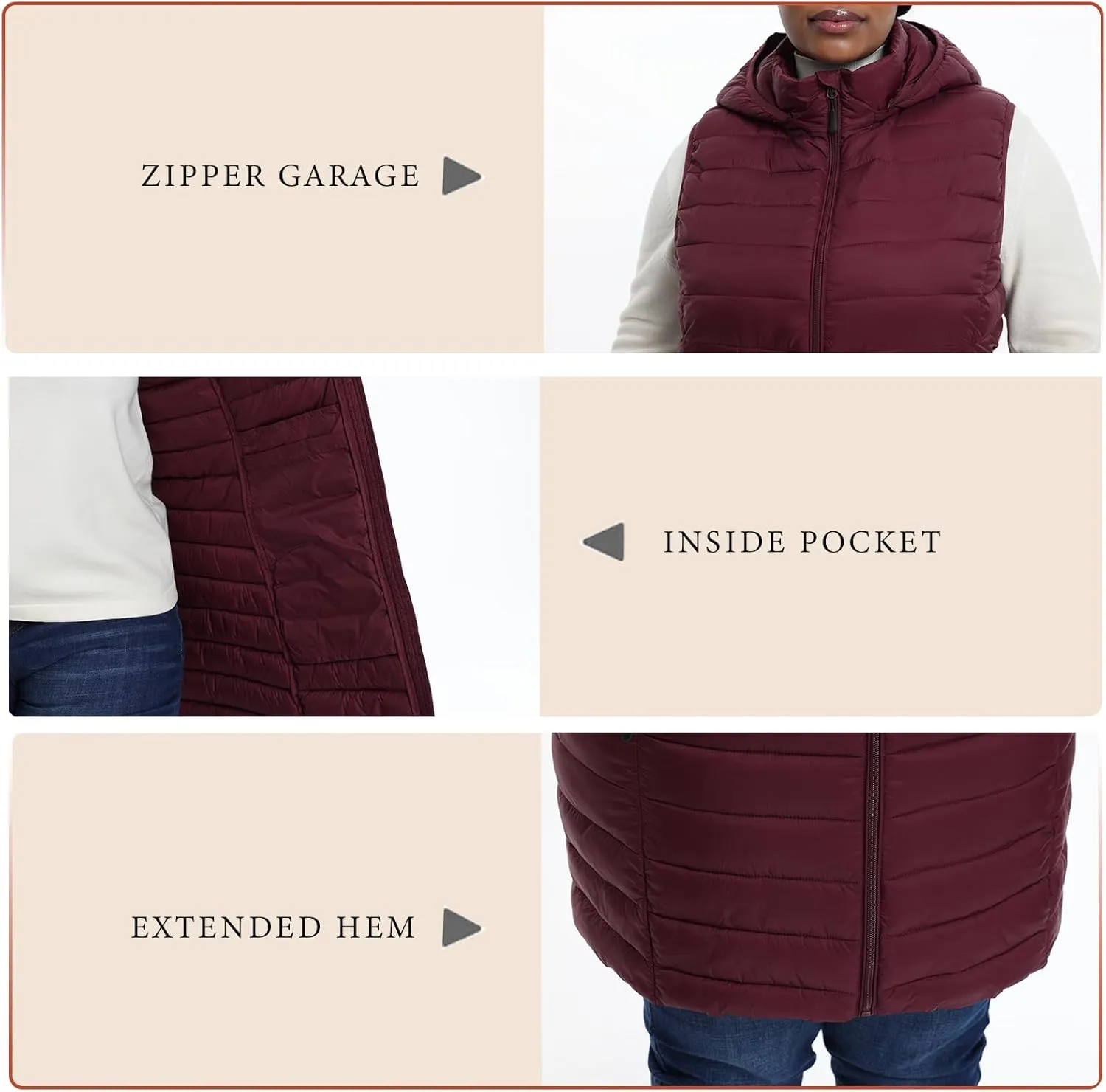Plus Size Women Puffer Vest 1X-6X Lightweight Packable Quilted Puffy Vest (Exclusively for Plus Size)