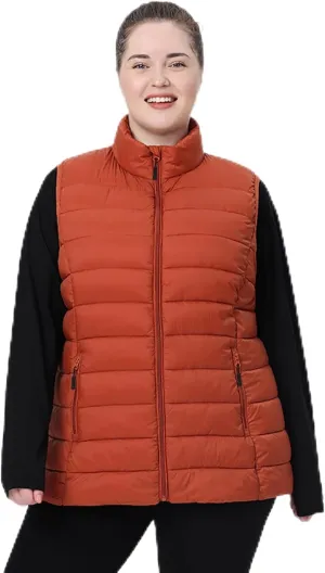 Plus Size Women's Packable Puffer Vest 1X-6X Water-Resistant Quilted Puffy Vest (Exclusively for Plus Size)