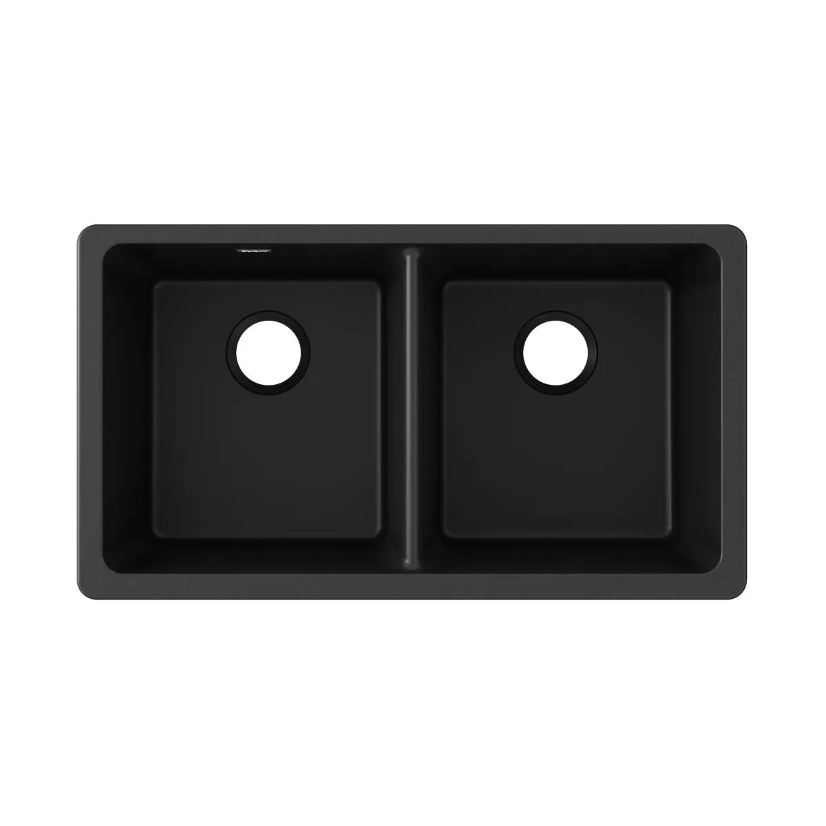 Quartz Classic 33" x 18.5" x 9.5" Double-Basin Undermount Kitchen Sink in Black