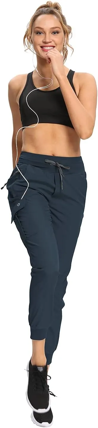RlaGed Womens Cargo Hiking Pants Lightweight Joggers Quick Dry Water Resistant Outdoor Fishing UPF 50 Zipper Pockets