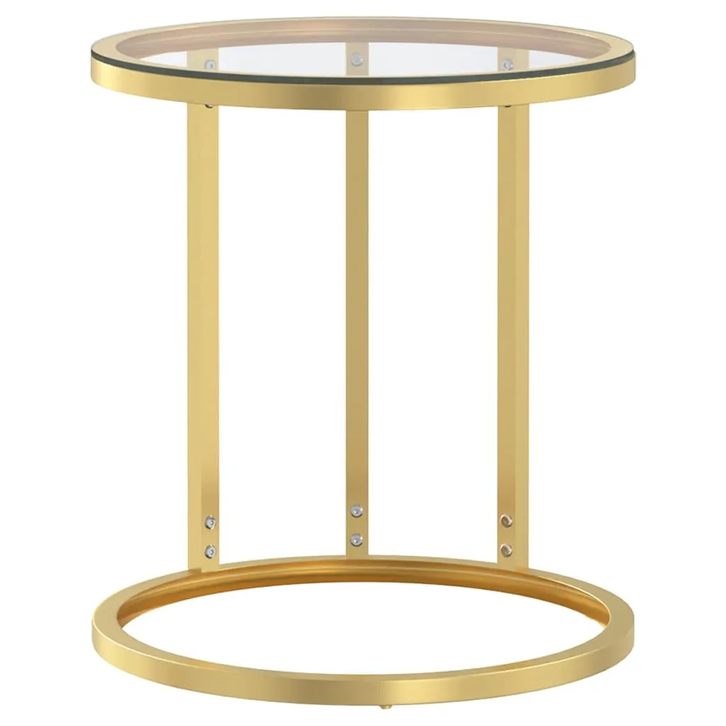 Side Table Accent Round Coffee Table Furniture Marble Tempered Glass