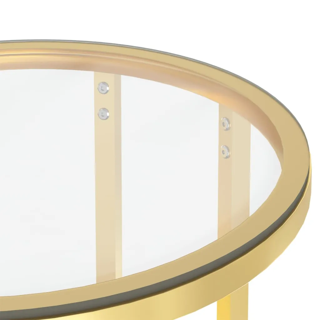 Side Table Accent Round Coffee Table Furniture Marble Tempered Glass