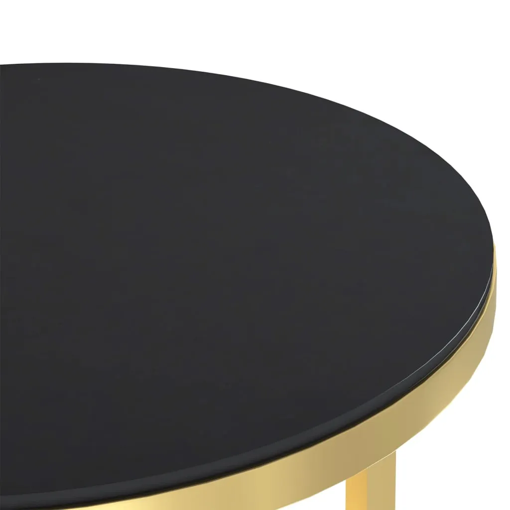 Side Table Accent Round Coffee Table Furniture Marble Tempered Glass