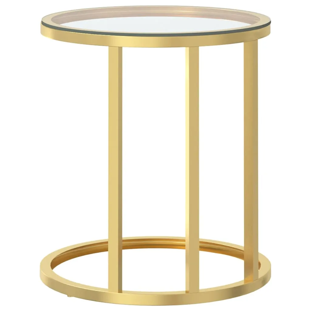 Side Table Accent Round Coffee Table Furniture Marble Tempered Glass