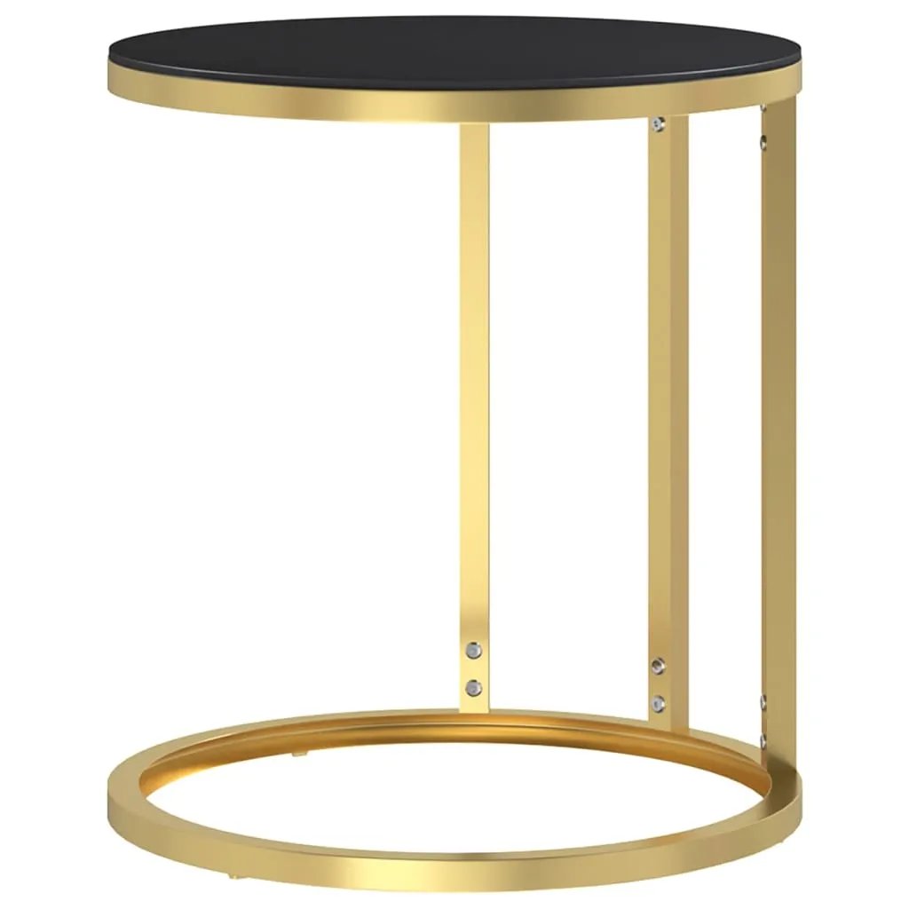 Side Table Accent Round Coffee Table Furniture Marble Tempered Glass