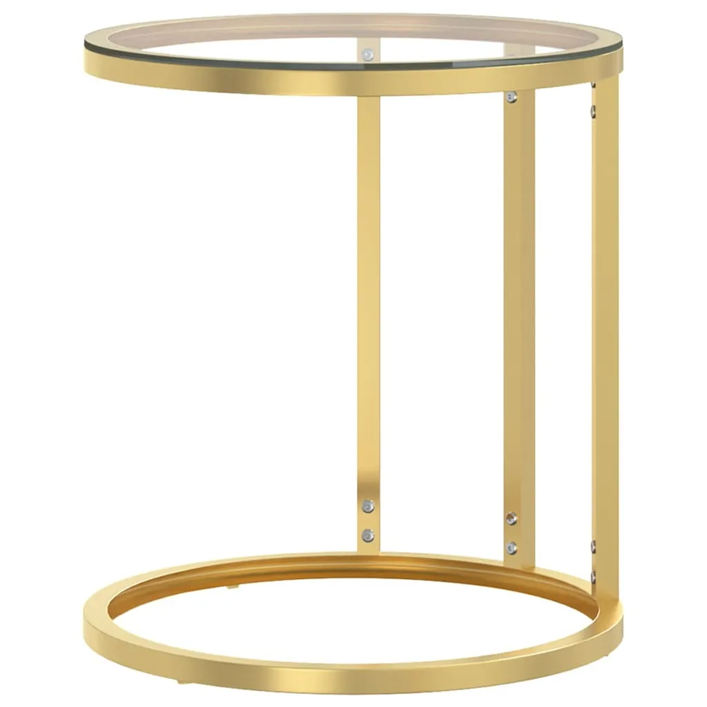 Side Table Accent Round Coffee Table Furniture Marble Tempered Glass