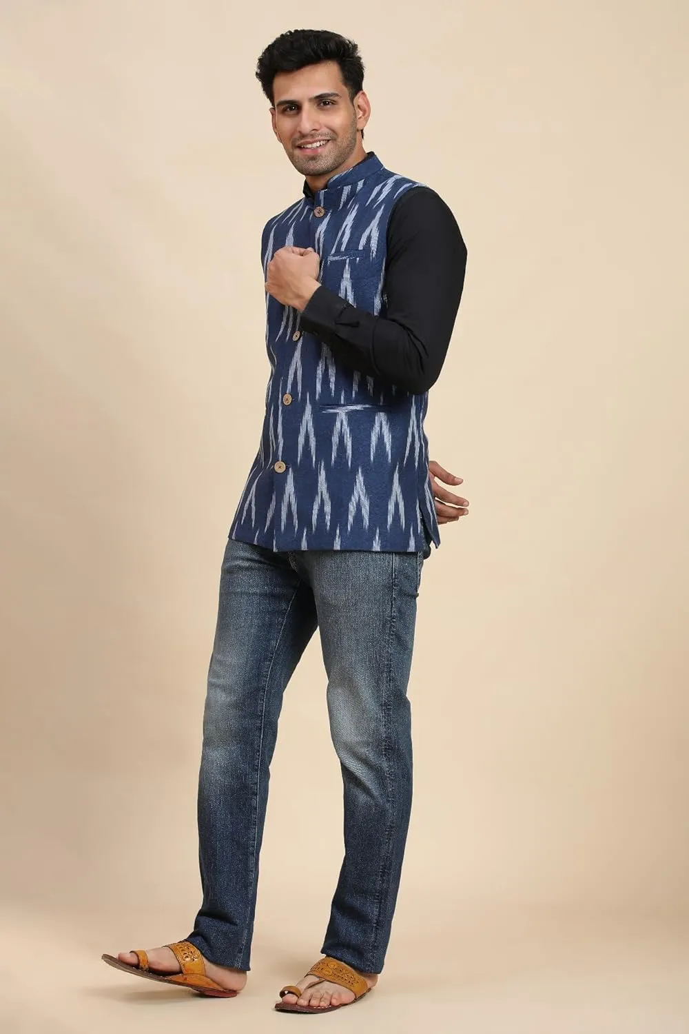 SKAVIJ Men's Casual Nehru Jacket Business Vests Lightweight Waistcoat Slim Fit Suit Vest