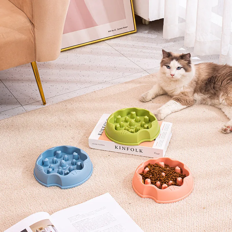 Slow Feeder Cat Bowl - Anti-Gulping, Non-Slip Design