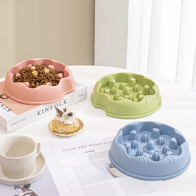 Slow Feeder Cat Bowl - Anti-Gulping, Non-Slip Design