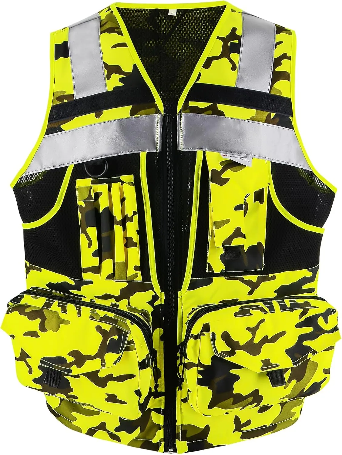 SMASYS Hi Vis Safety Vest with 3M Reflective Tape, knitted and Oxford Fabric with Pockets,Multifunction Construction Workwear