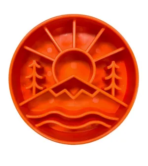 SodaPup Enrichment Slow Feeder Bowl For Dogs (Round / Orange Great Outdoors)