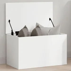 Storage Box White 60x35x35 cm Engineered Wood