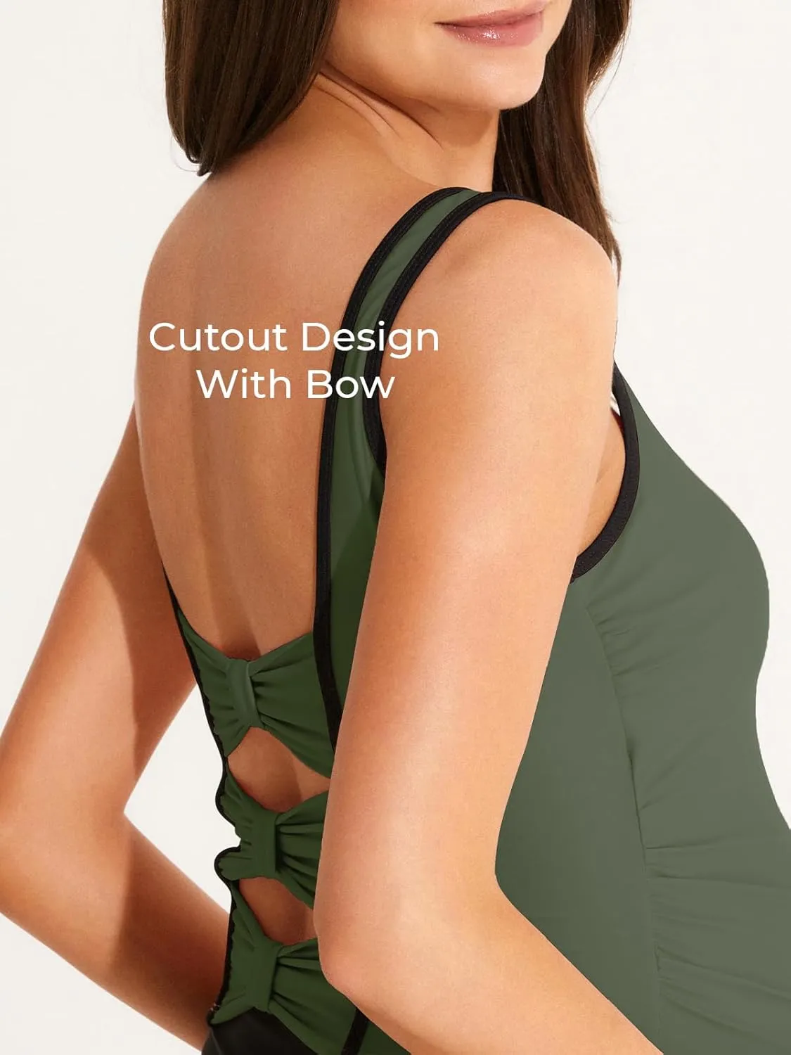 Summer Mae Maternity Tankini Two-Piece Swimsuit High Waist Boyshort Bathing Suit Cutout Sporty Pregnancy Swimwear