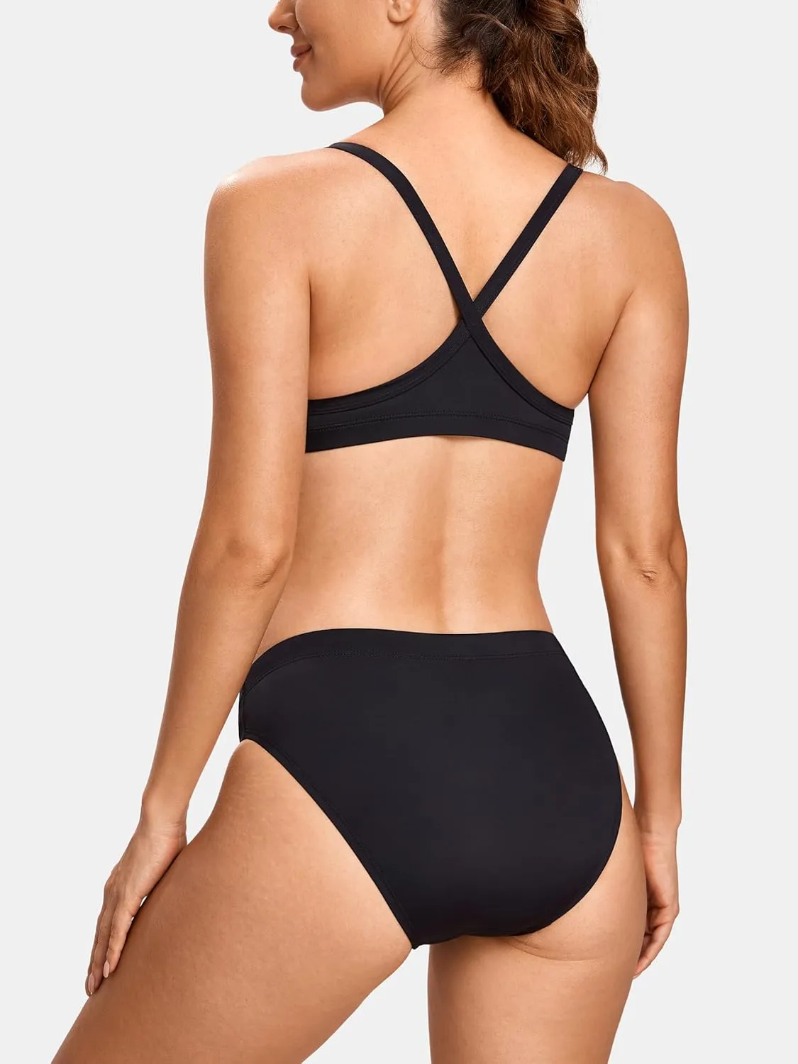 SYROKAN Women's Athletic Training Two Piece Swimsuit Bikini Sets Bathing Suit Racerback Sporty Swimwear