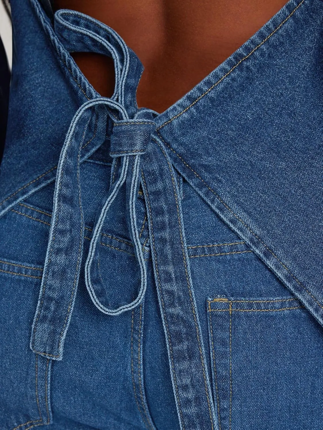 Tankaneo Womens Halter Denim Vest Tops Summer Open Back Y2K Going Out Tank Tops V Neck Button Down Jean Shirts