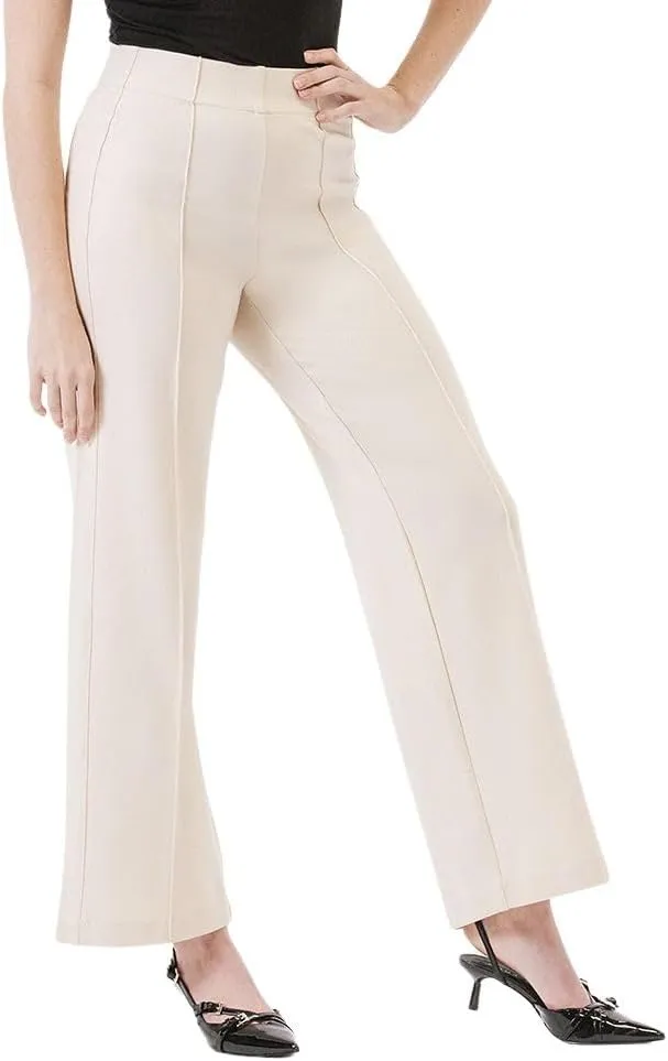 Thalian Women's Nora Ponte Pull-on Wide Leg with Pintuck High Rise Pant