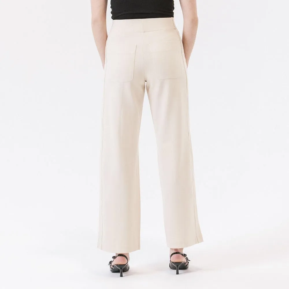 Thalian Women's Nora Ponte Pull-on Wide Leg with Pintuck High Rise Pant