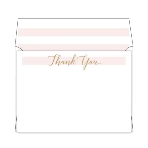 Thank You Blush Flat Note Stationery