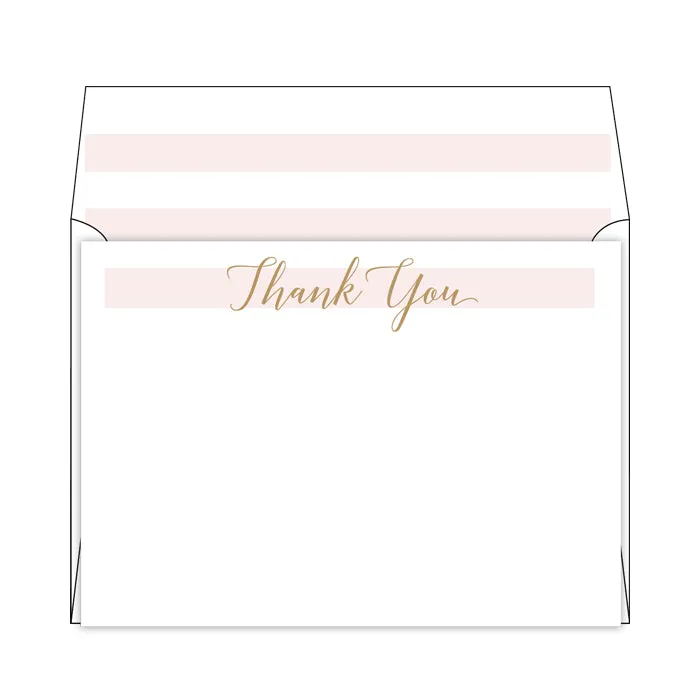 Thank You Blush Flat Note Stationery