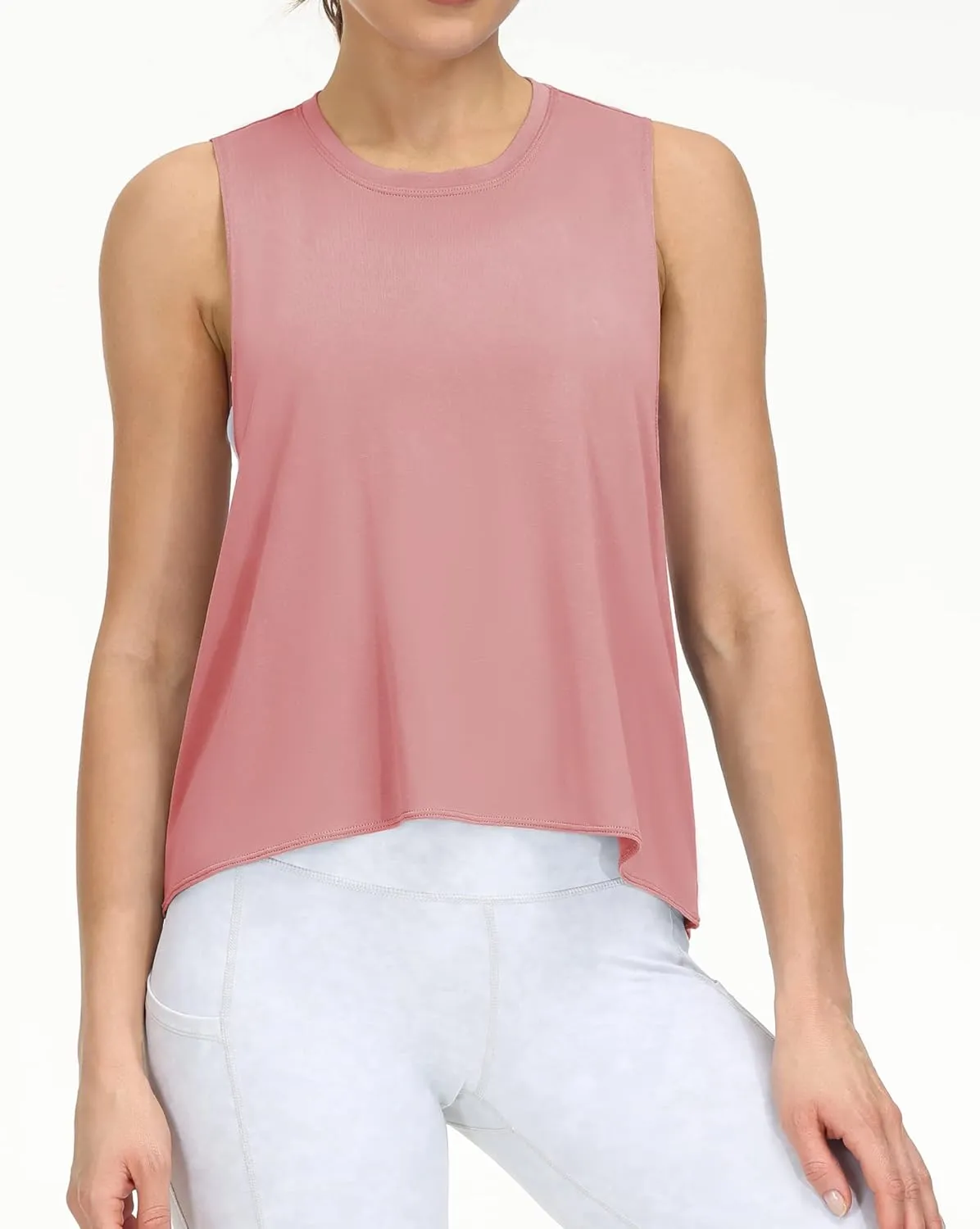 THE GYM PEOPLE Women's Open Cross Back Workout Tank Tops Loose Fit Sleeveless Yoga Running Shirts