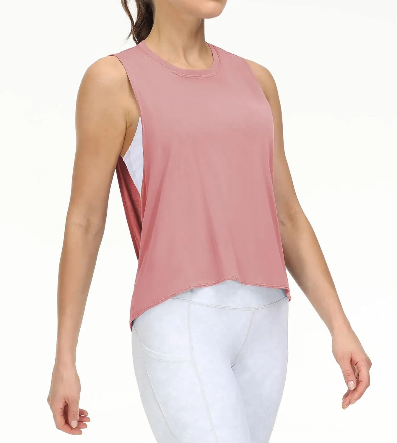THE GYM PEOPLE Women's Open Cross Back Workout Tank Tops Loose Fit Sleeveless Yoga Running Shirts