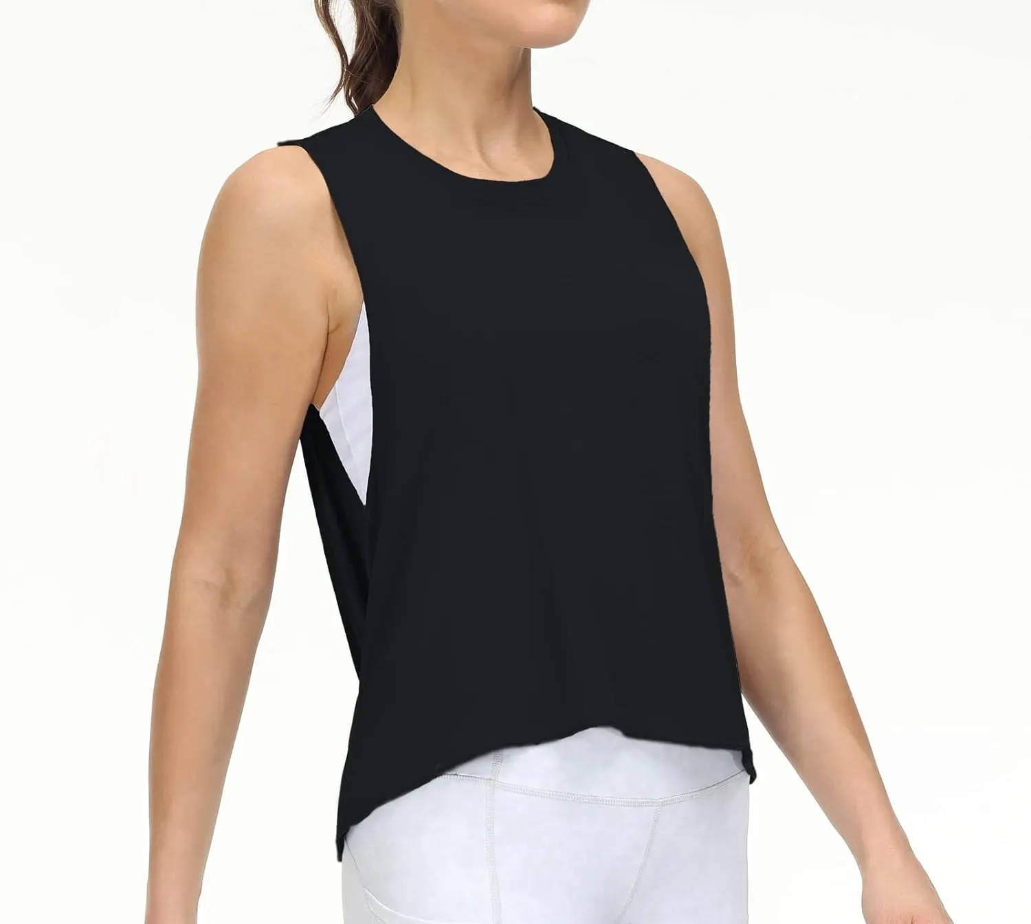 THE GYM PEOPLE Women's Open Cross Back Workout Tank Tops Loose Fit Sleeveless Yoga Running Shirts