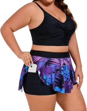Theenkoln Womens Plus Size Bikini: Two Piece High Waisted Bathing Suit Sporty Modest Tummy Control Swimsuit