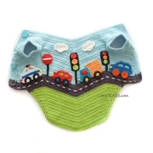 Traffic Crochet Boy Dog Clothes Car Truck Themed DF221 Myknitt