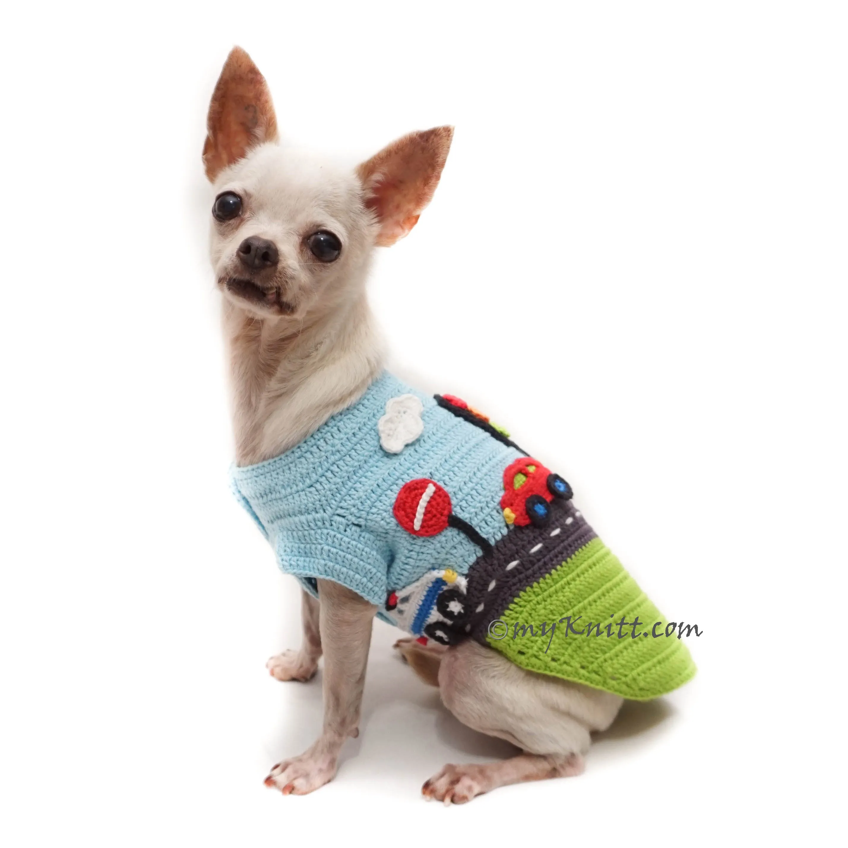 Traffic Crochet Boy Dog Clothes Car Truck Themed DF221 Myknitt