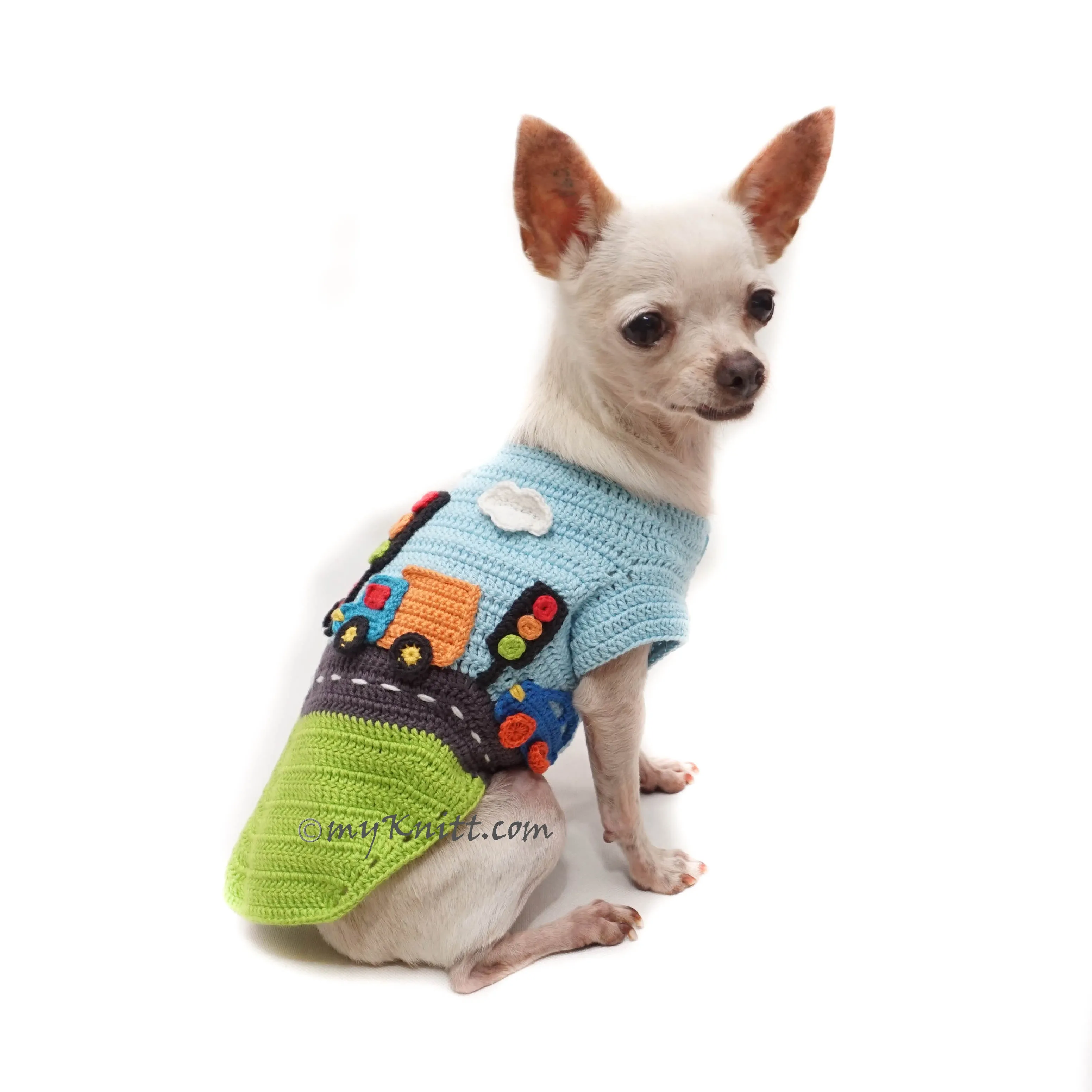 Traffic Crochet Boy Dog Clothes Car Truck Themed DF221 Myknitt