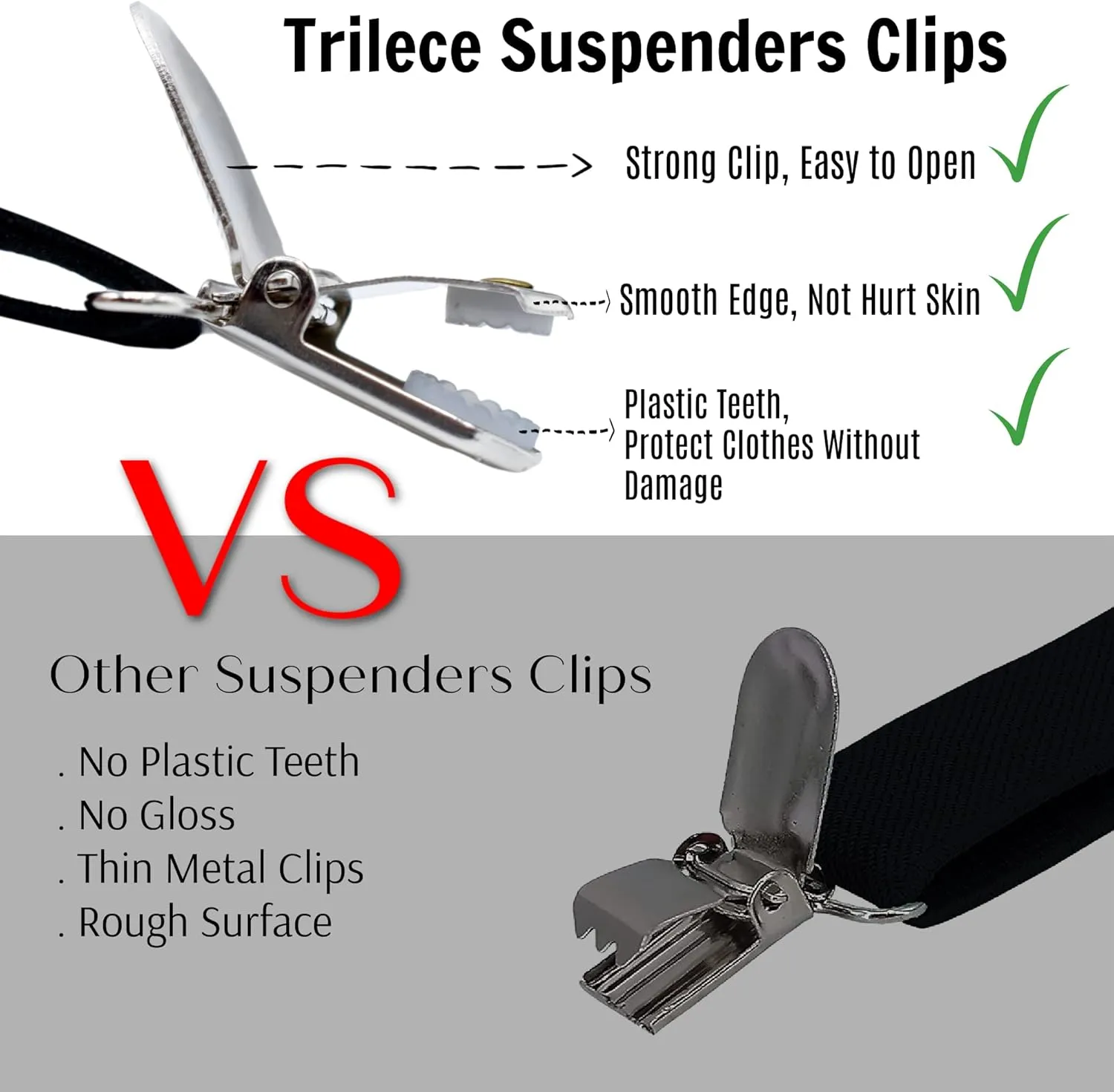 trilece Suspenders for Men Adjustable Y Back Men's Women's Costume Tuxedo Dress Suspender 3 Strong Clips