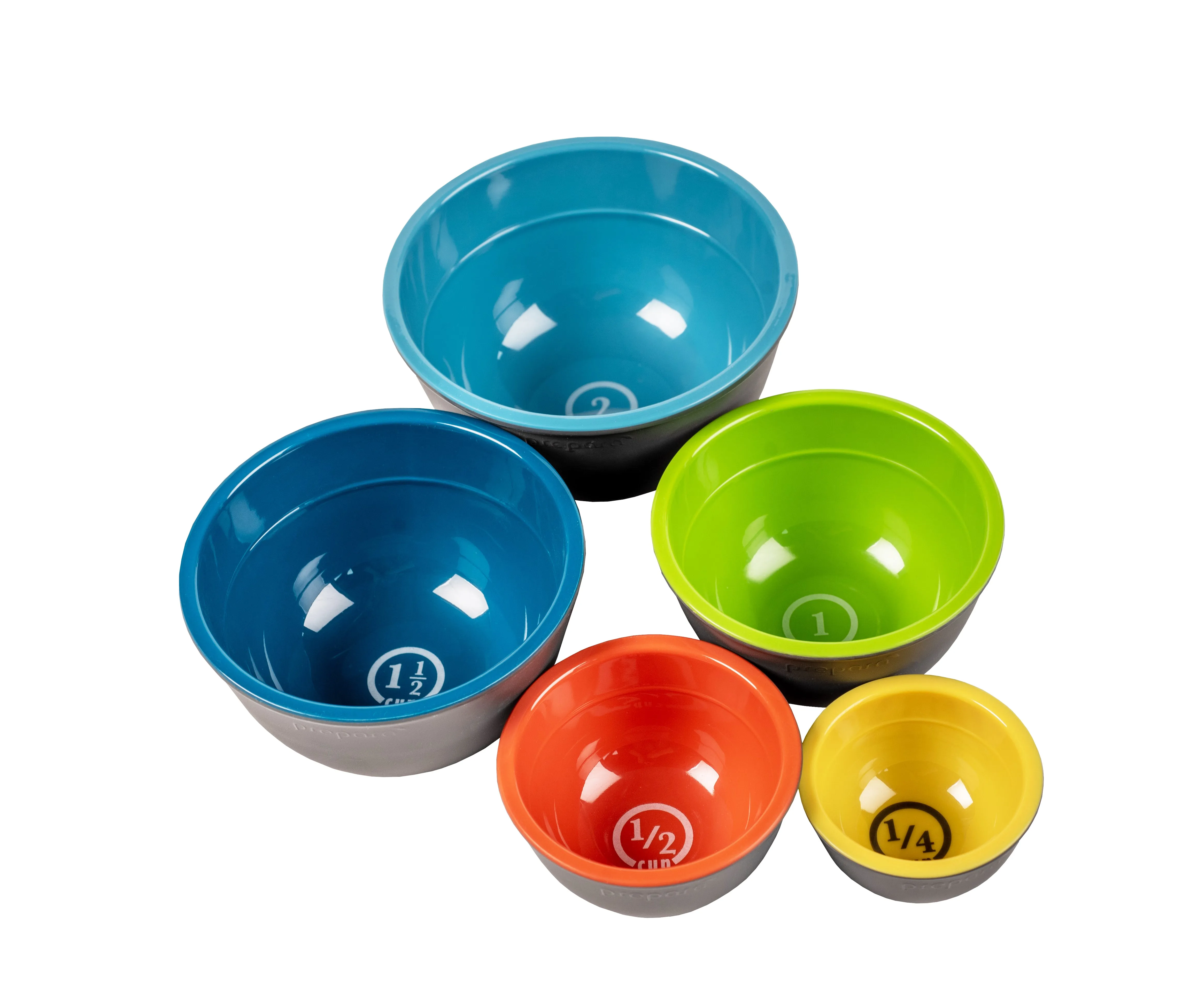 Two-Tone Melamine Pinch Bowl - 5 Piece Set