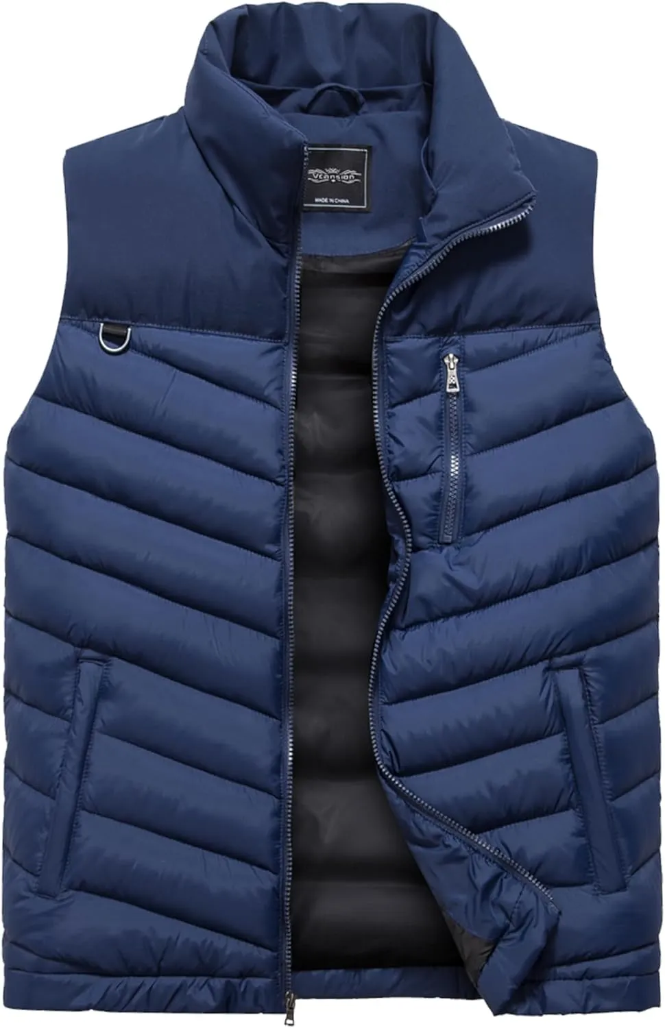 Vcansion Men's Outdoor Quilted Winter Vest Removable Hooded Puffer Sleeveless Jacket Padded Vest