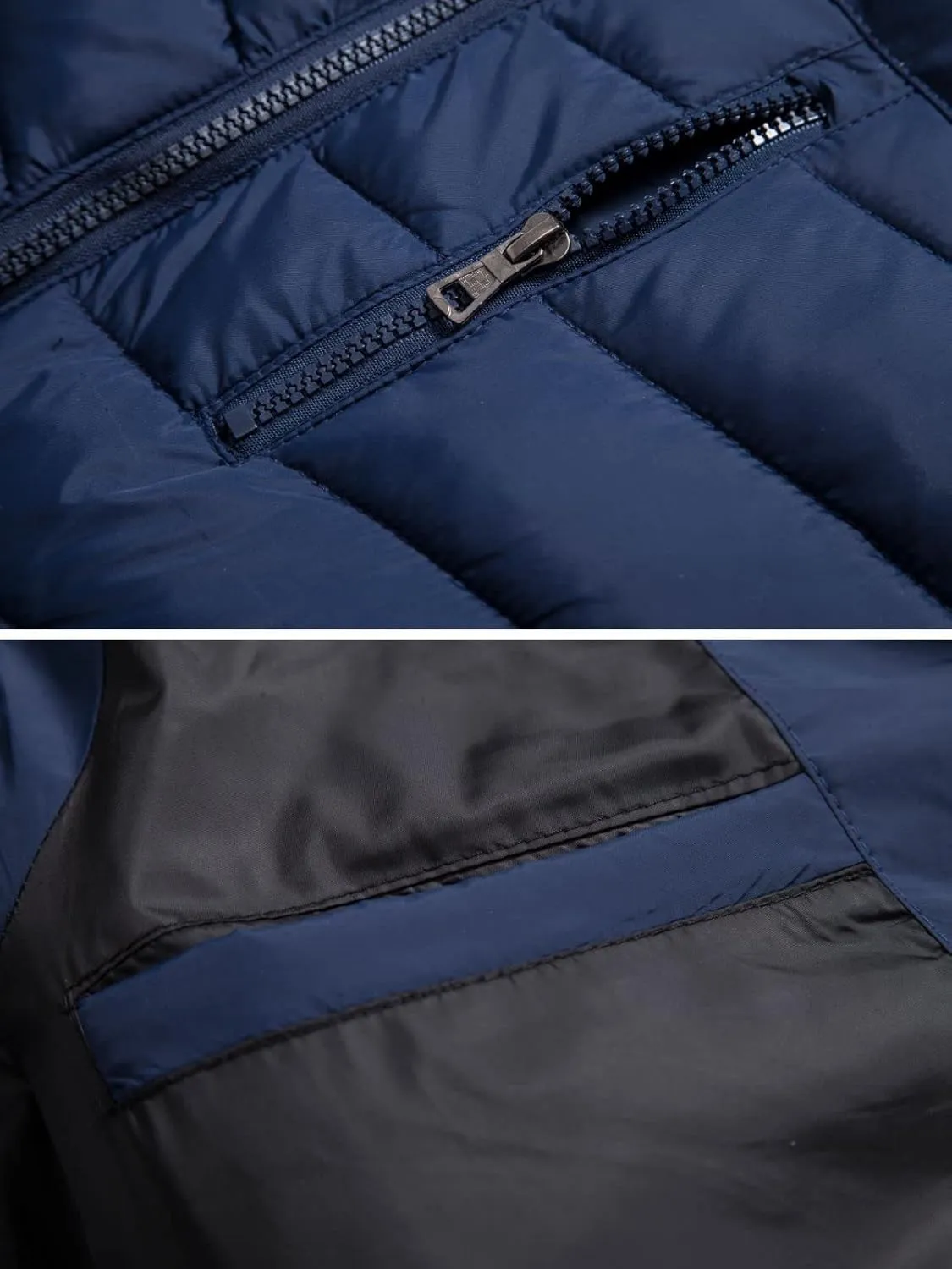 Vcansion Men's Outdoor Quilted Winter Vest Removable Hooded Puffer Sleeveless Jacket Padded Vest
