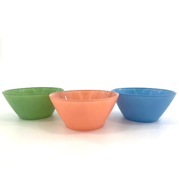 Vega Glass Serving Bowls Set of 3, Colorful Prep Bowls, 7.25 oz