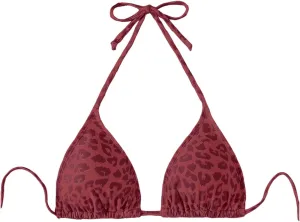 WDIRARA Women's Y2k Leopard Graphic Triangle Bikini Top Micro Halter Swimsuit Tops
