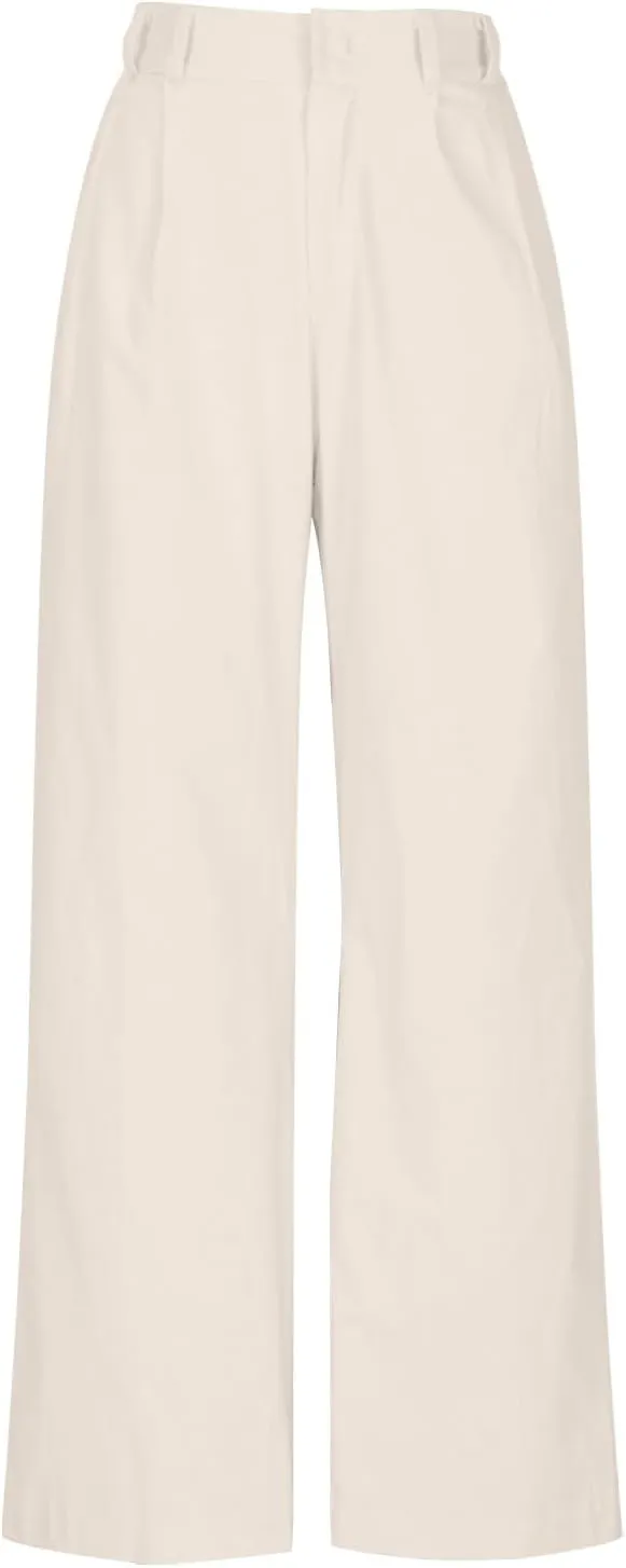 Wide Leg Pants Woman Summer Linen High Waisted Flowy Pleated Capri Pants 2025 Fashion Dressy Casual Cropped Trousers